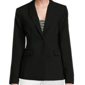 T Tahari Single-Button Blazer - Black - 8